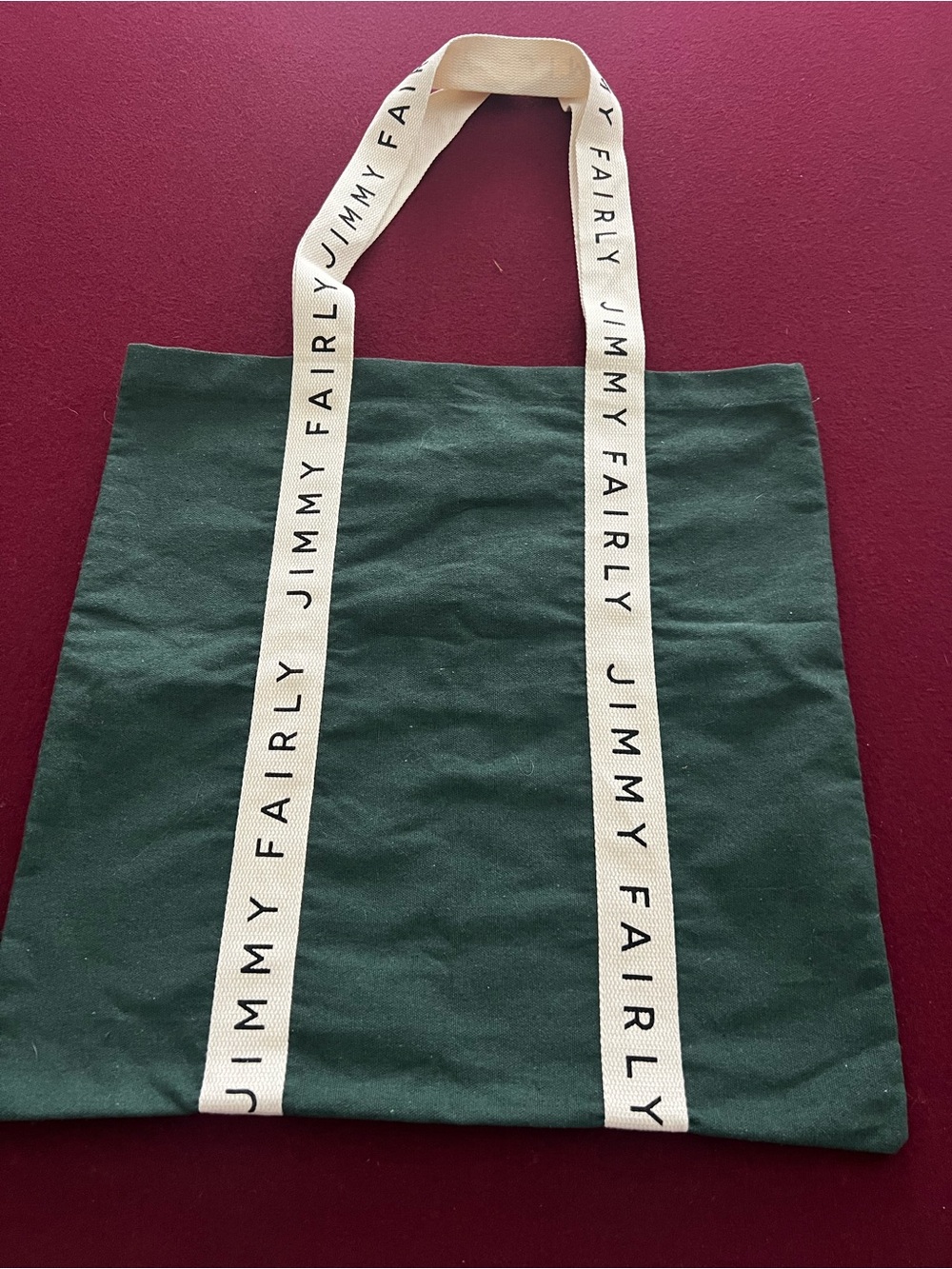 Jimmy Fairly Green Canvas Tote with Branded Straps